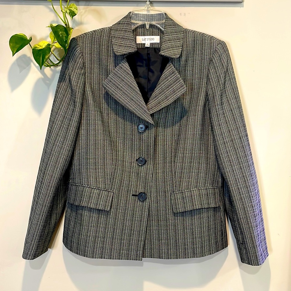🍉 STUDIO BLACK/WHITE BLAZER SIZE 12